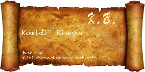 Komló Bianka névjegykártya