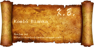 Komló Bianka névjegykártya