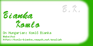 bianka komlo business card